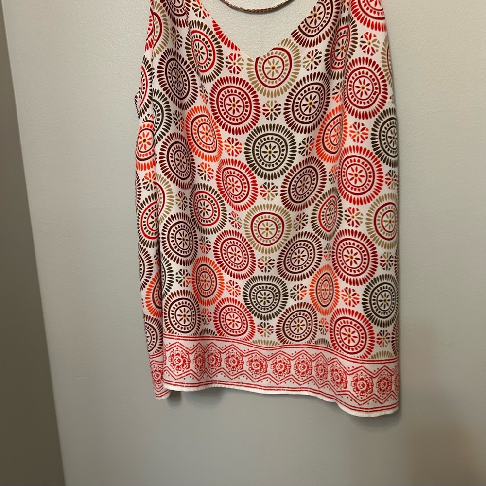LOFT Top Womens Medallion Print Cami Tank V-Neck Sleeveless‎ Pullover Plus 24 - Picture 2 of 6